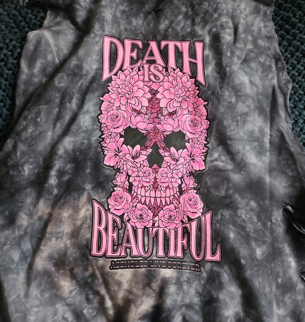ASSHOLES LIVE FOREVER "Death Is Beautiful" Distressed Tie-Dye Hoodie